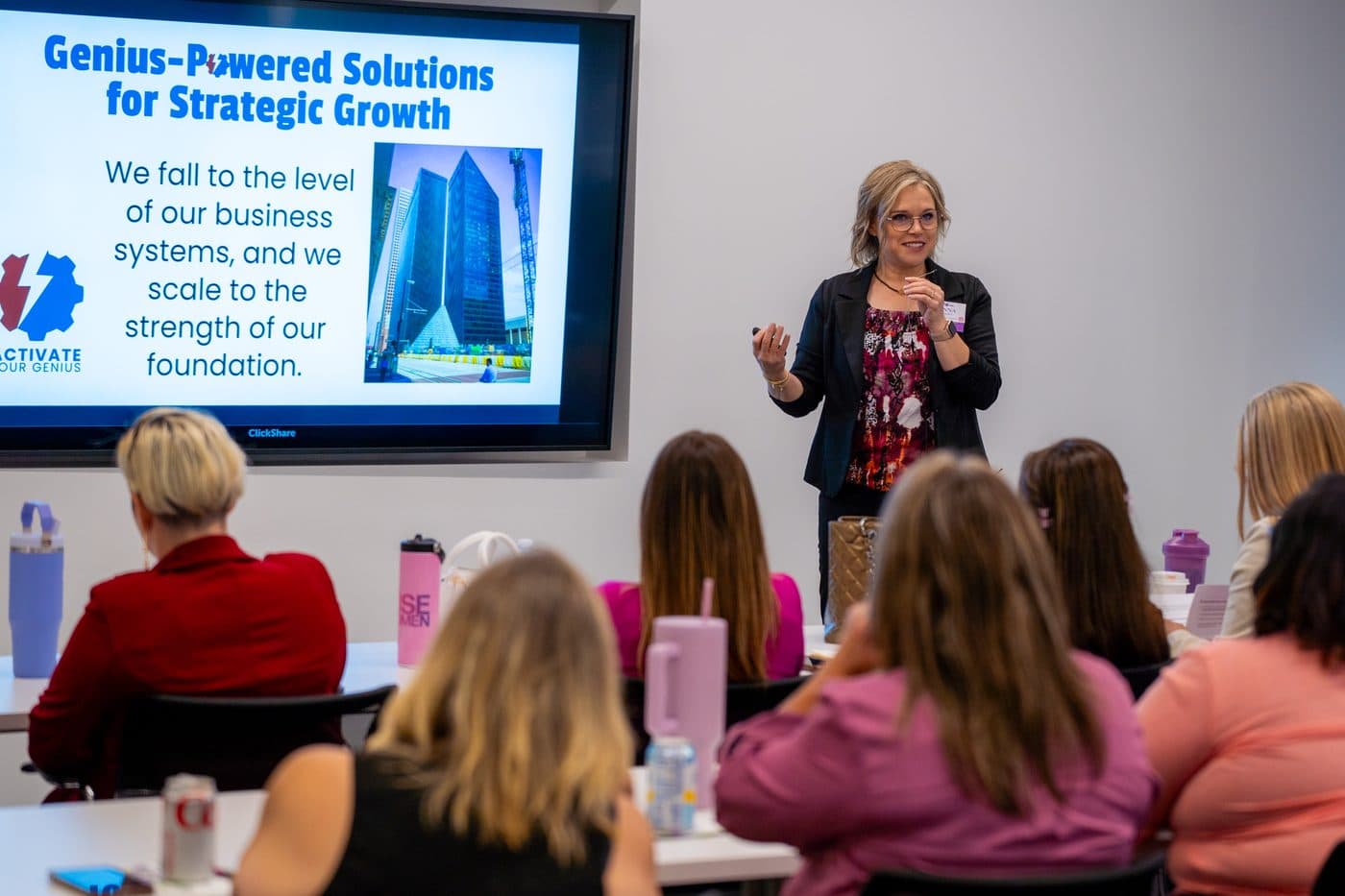 Janna Hubert leading a leadership development session